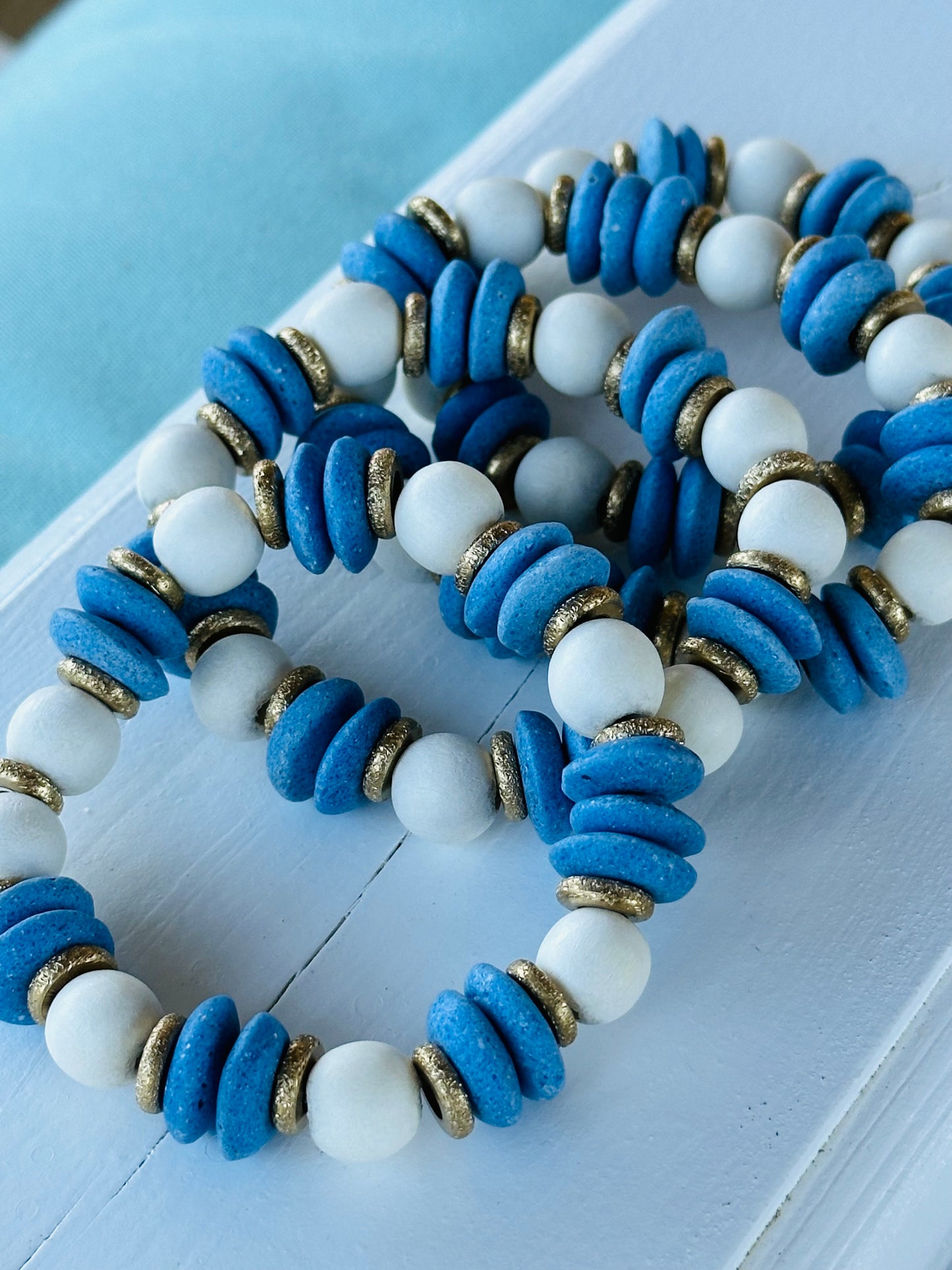 Caroline Blue Beaded Bracelets