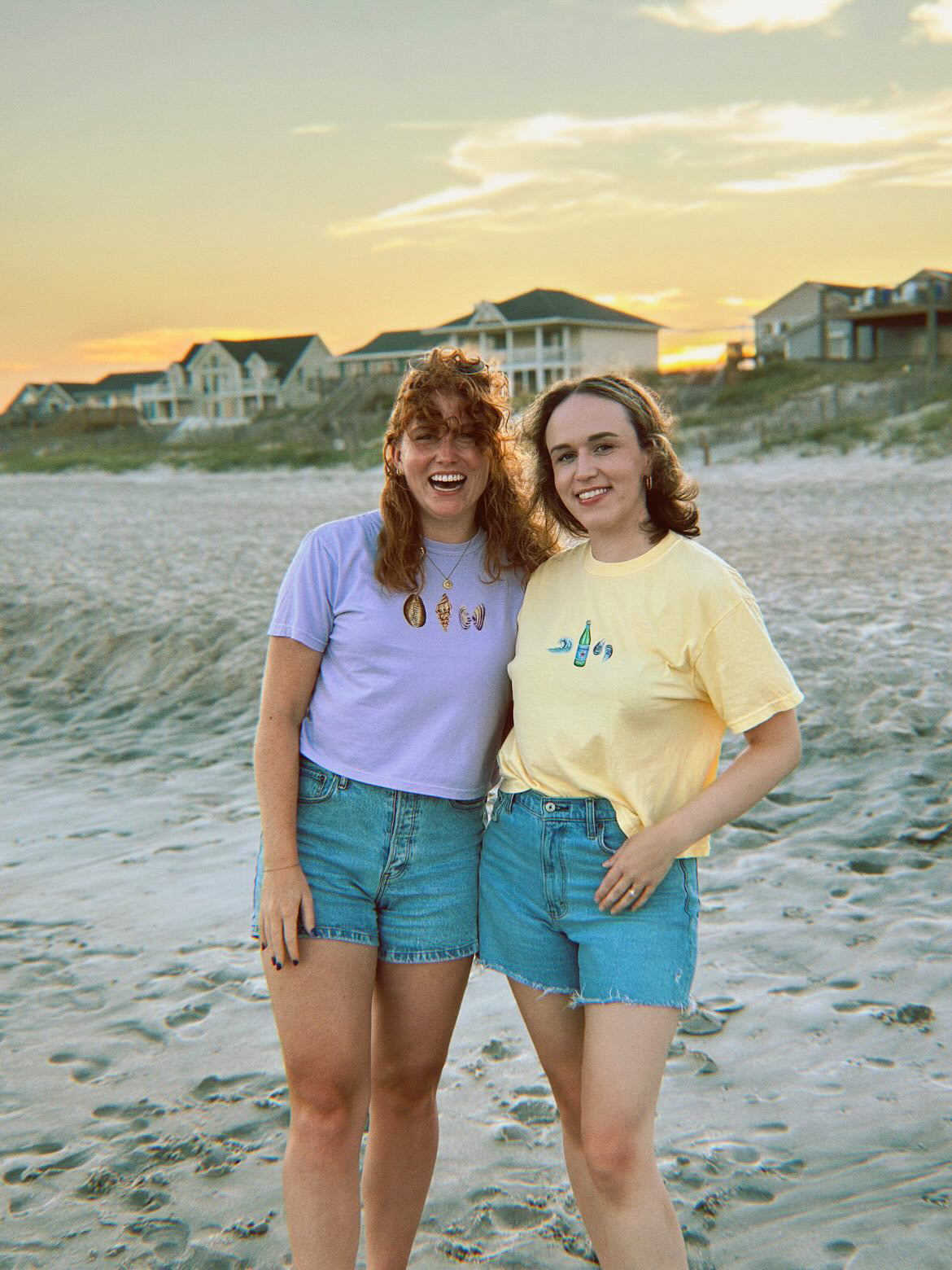 Yellow Colored Coastal Cropped Tee