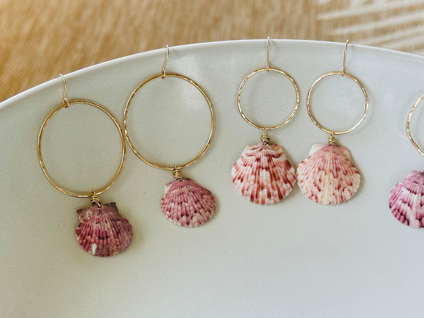 Gold Scallop Dangle Earrings