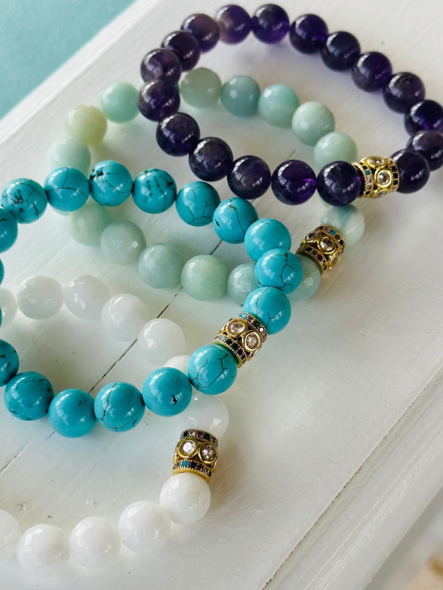 10mm Gemstone and Gold Filled Bracelets