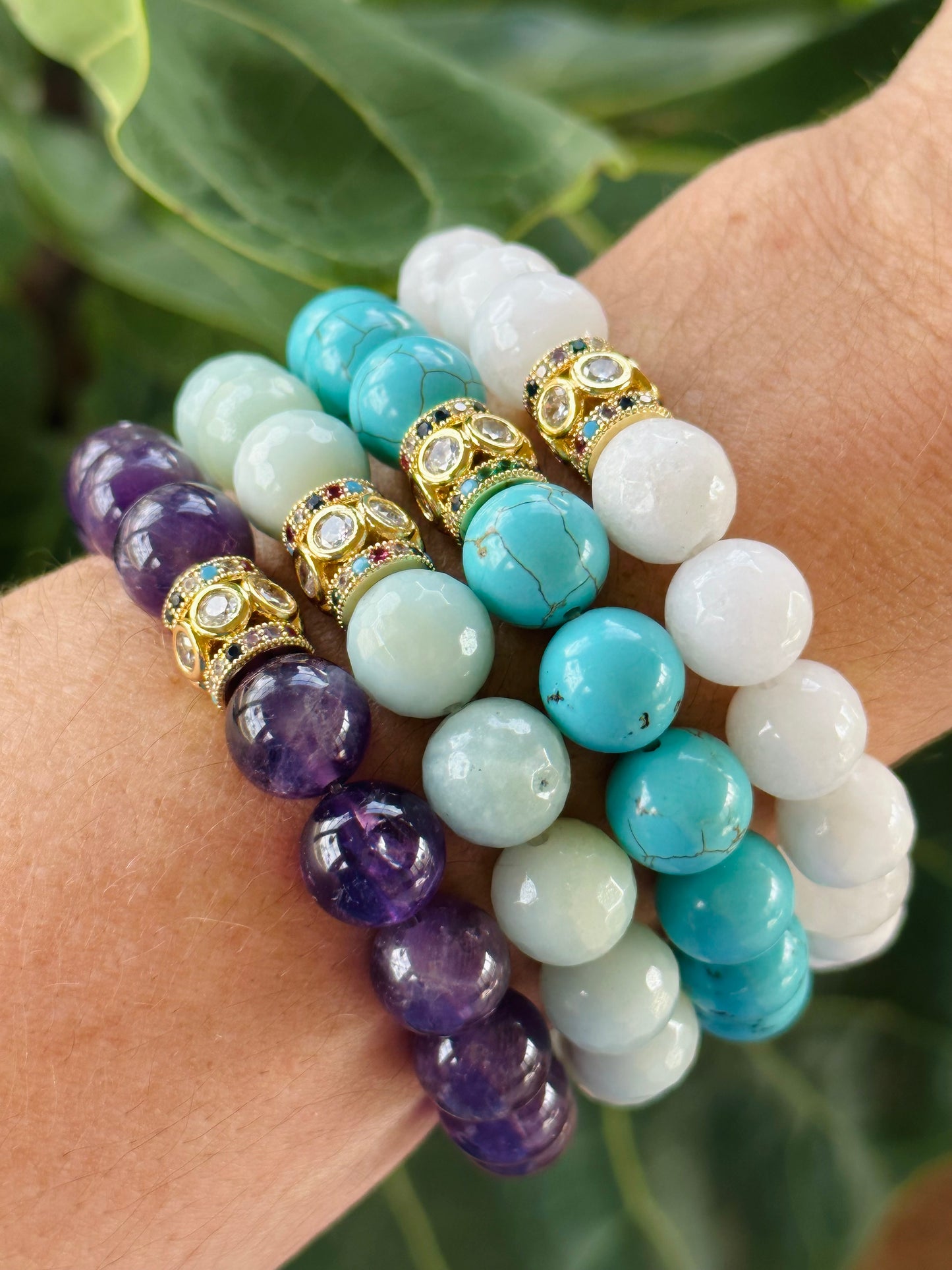 10mm Gemstone and Gold Filled Bracelets