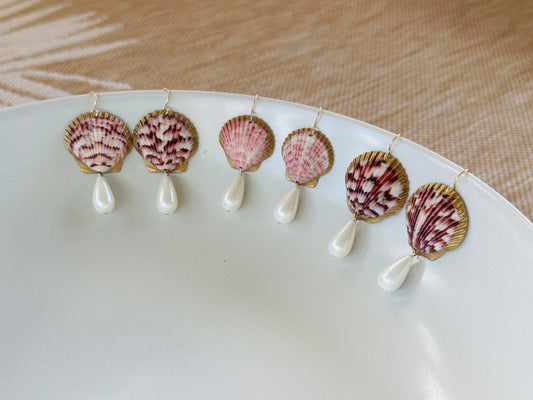 Scallop Pearl Earrings