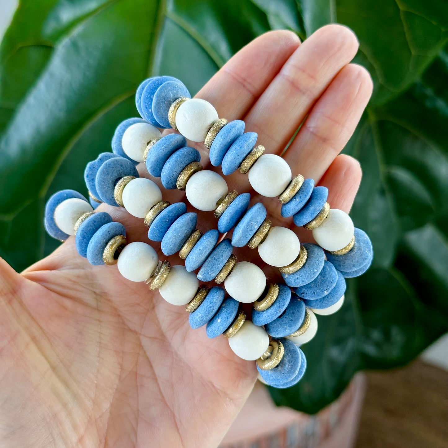 Caroline Blue Beaded Bracelets