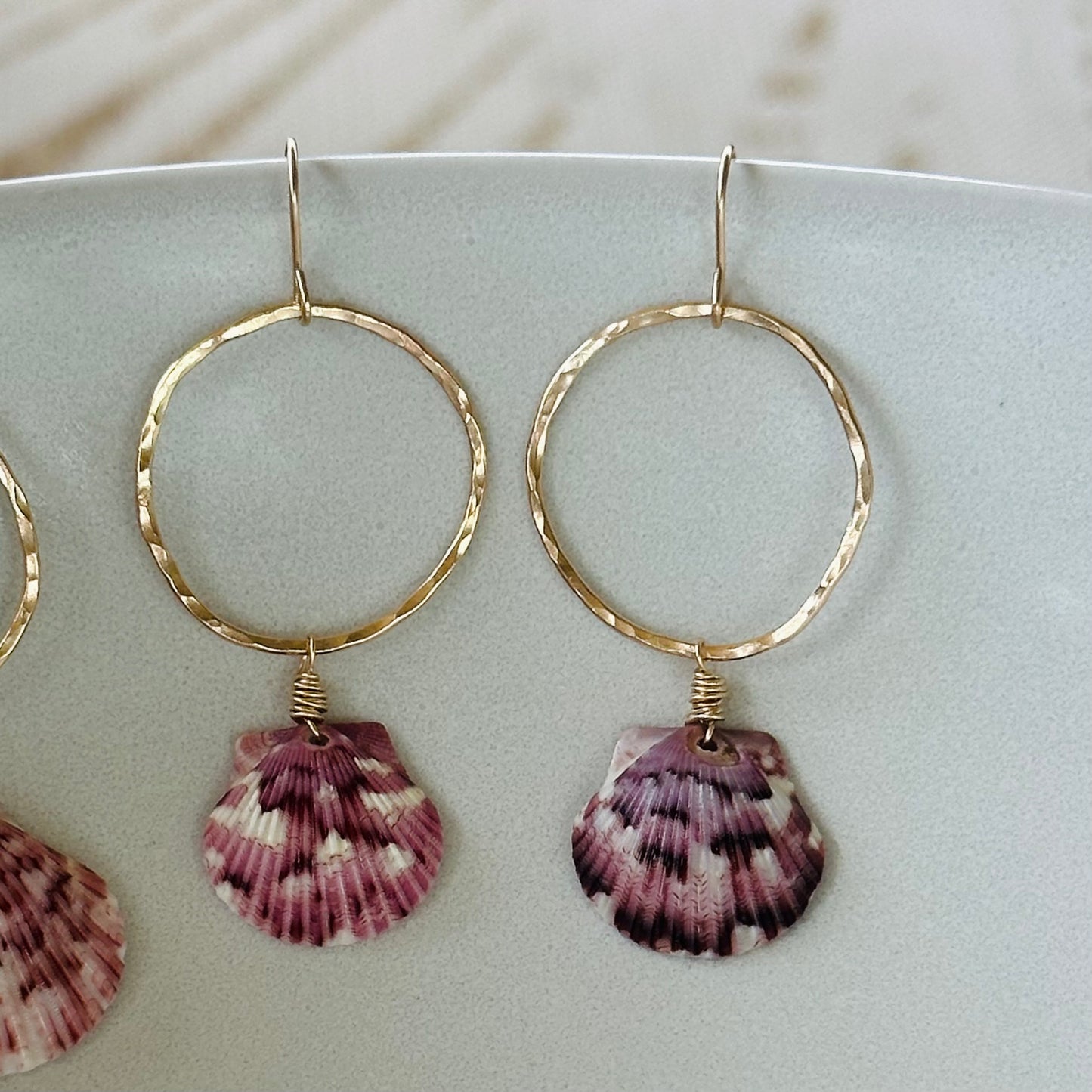 Gold Scallop Dangle Earrings