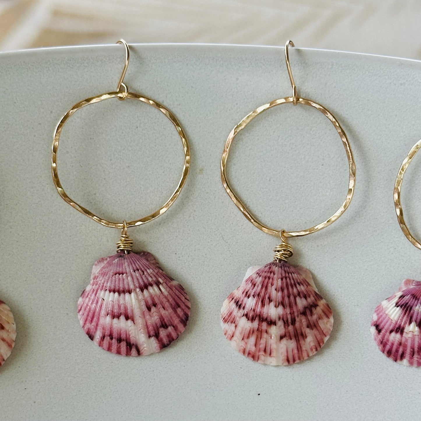 Gold Scallop Dangle Earrings