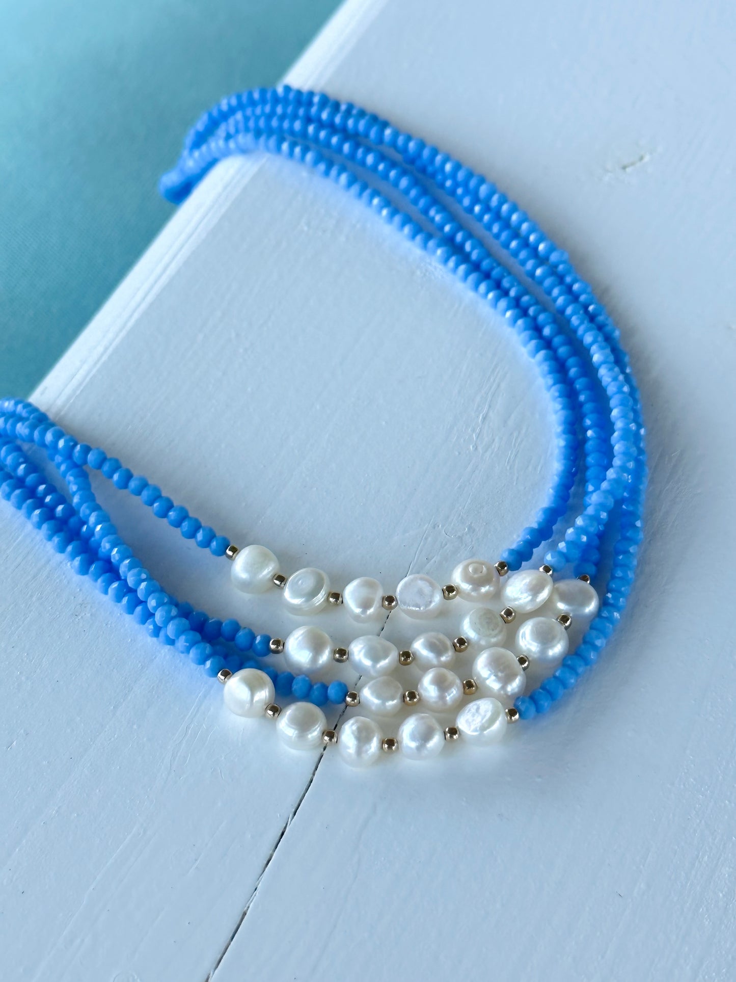 Bailee Blue Beaded Choker