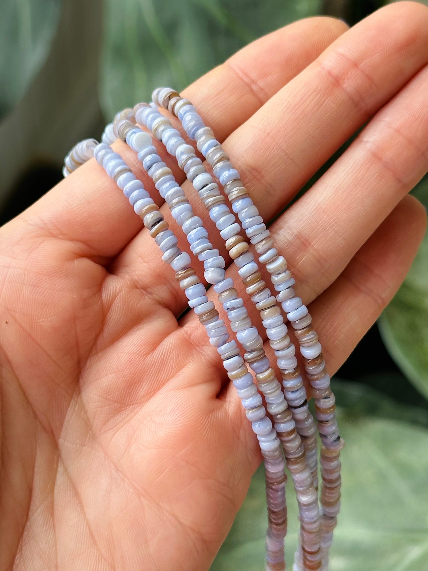 Muted Lavender Shell Beaded Choker