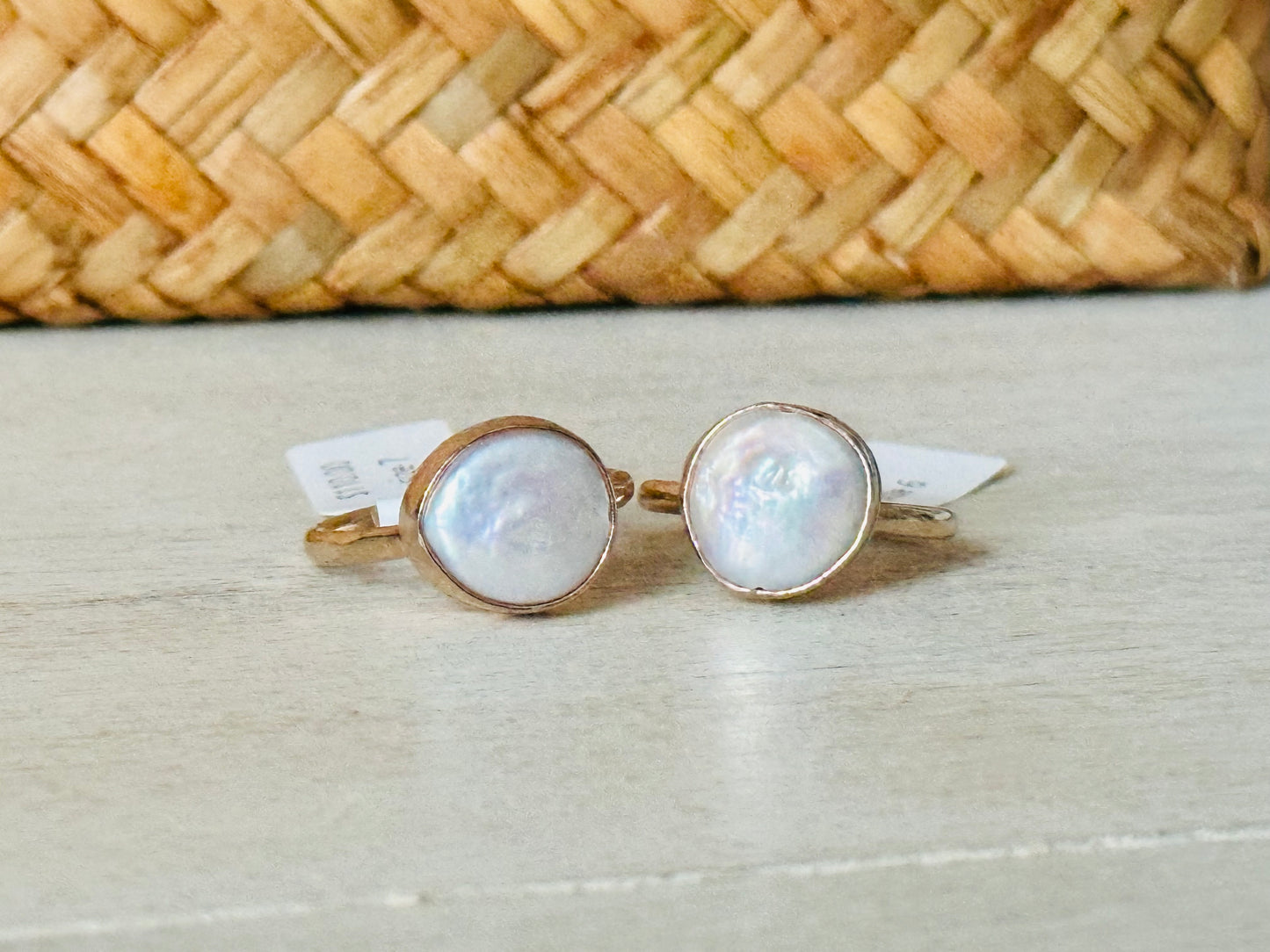 Gold Coin Pearl Ring