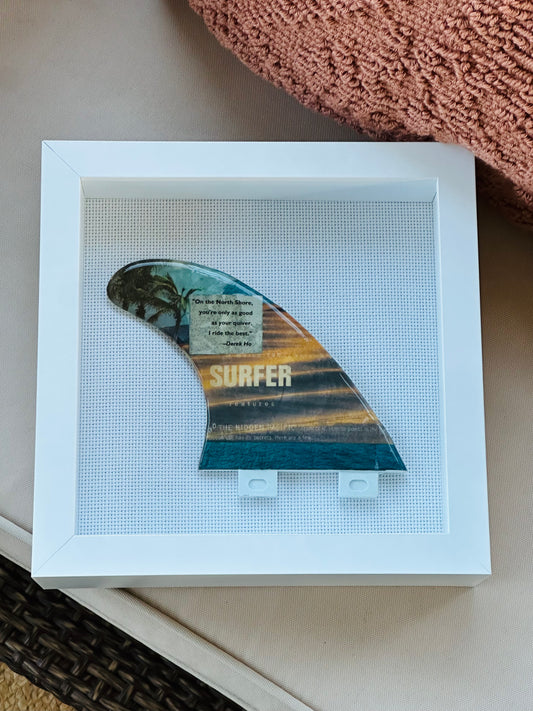 8x8 “Surfer” Surf Fin Shadow Box