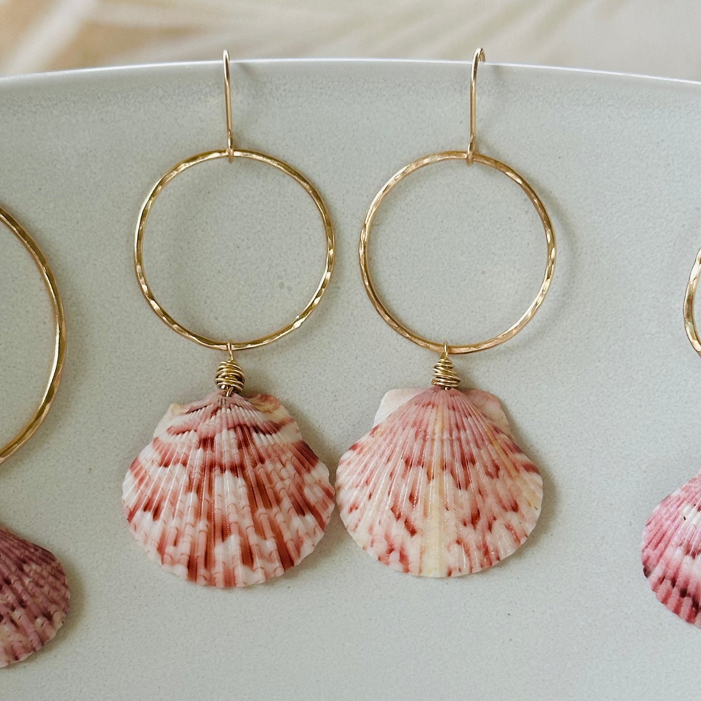 Gold Scallop Dangle Earrings