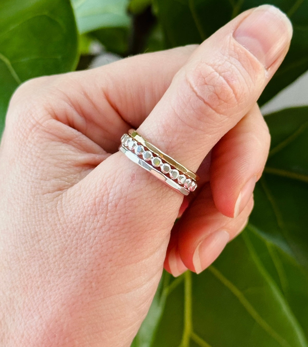 Hammered Stackable Ring