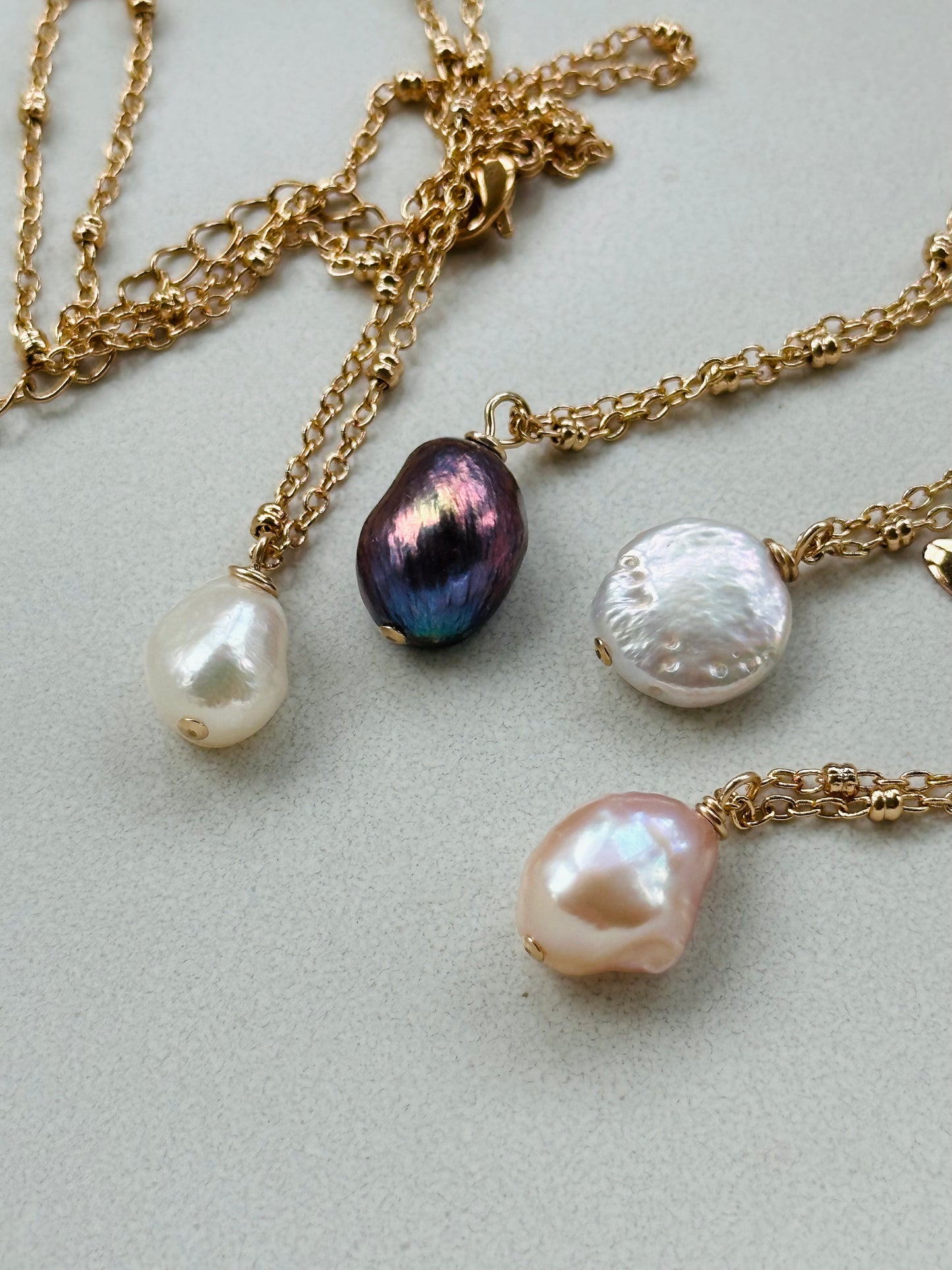 *NEW* Pearl Necklace on beaded gold filled chain