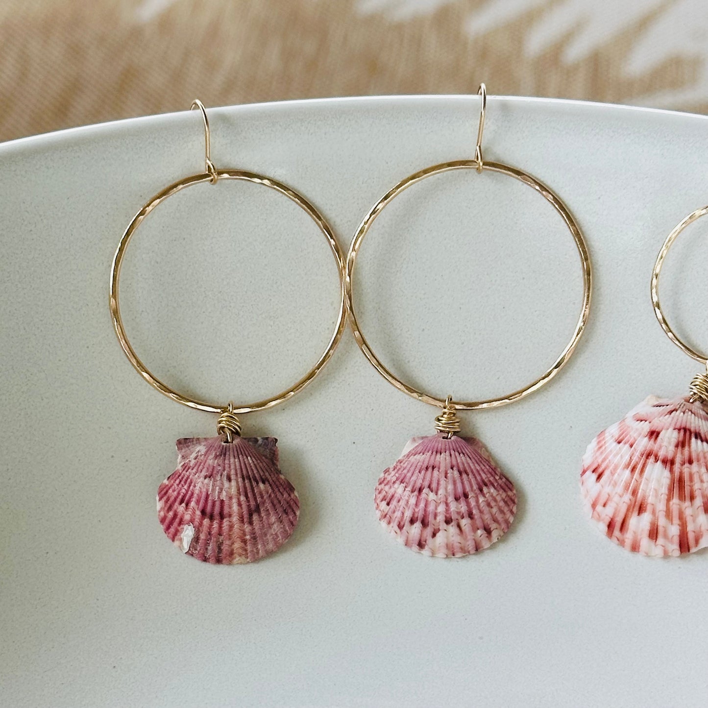 Gold Scallop Dangle Earrings