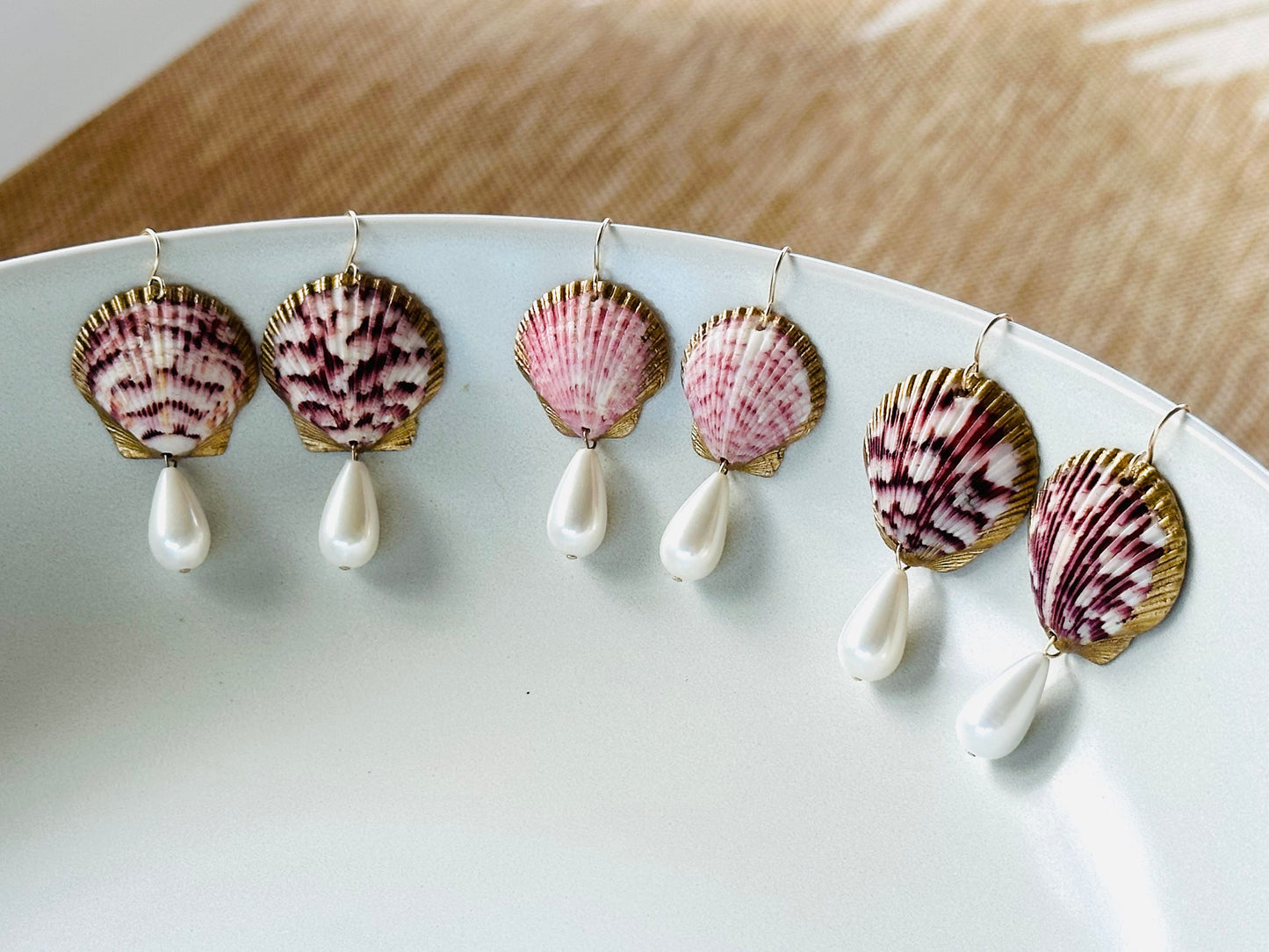 Scallop Pearl Earrings