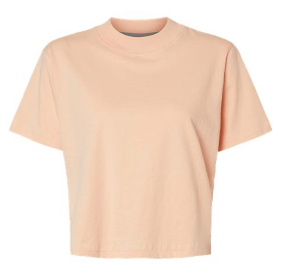 Coral Colored Sea Shell Cropped Tee