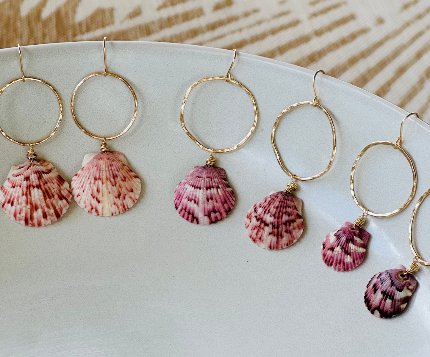 Gold Scallop Dangle Earrings