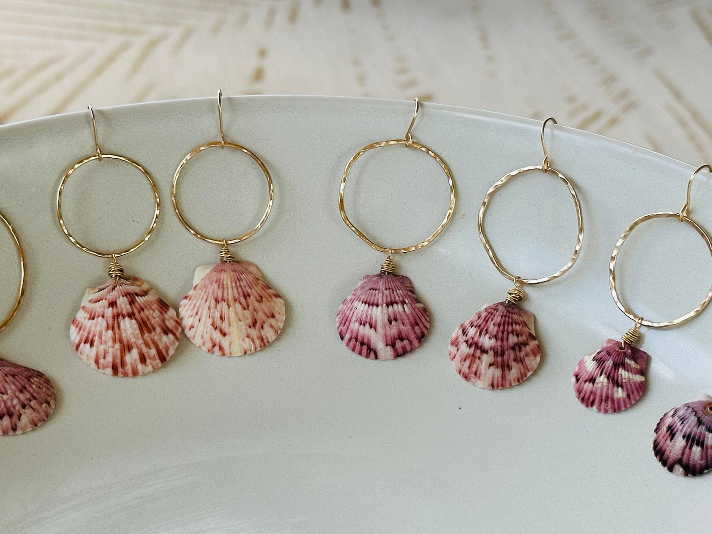 Gold Scallop Dangle Earrings