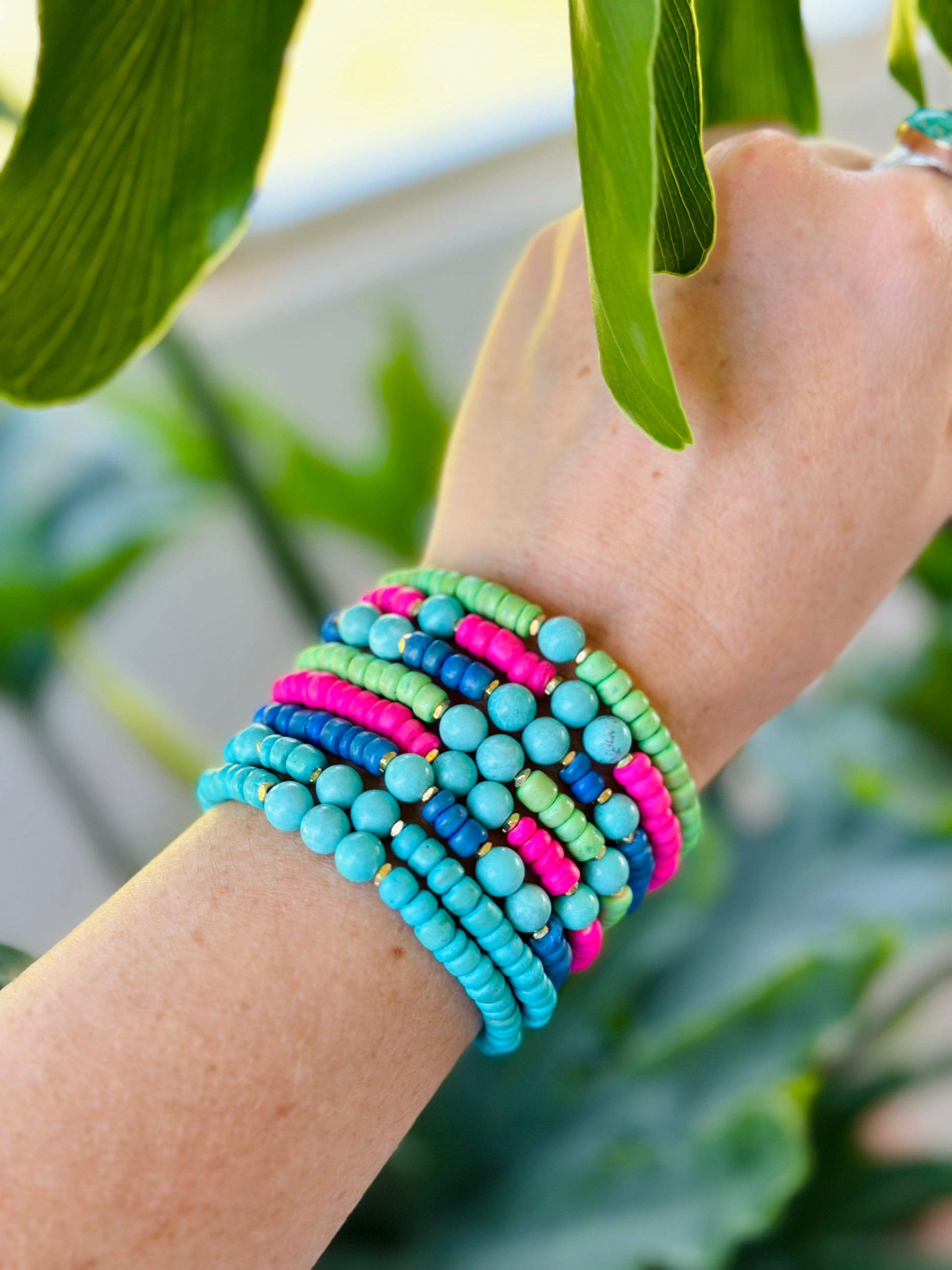 Coconut Shell and Gemstone Bracelets – Made With Aloha by Tay