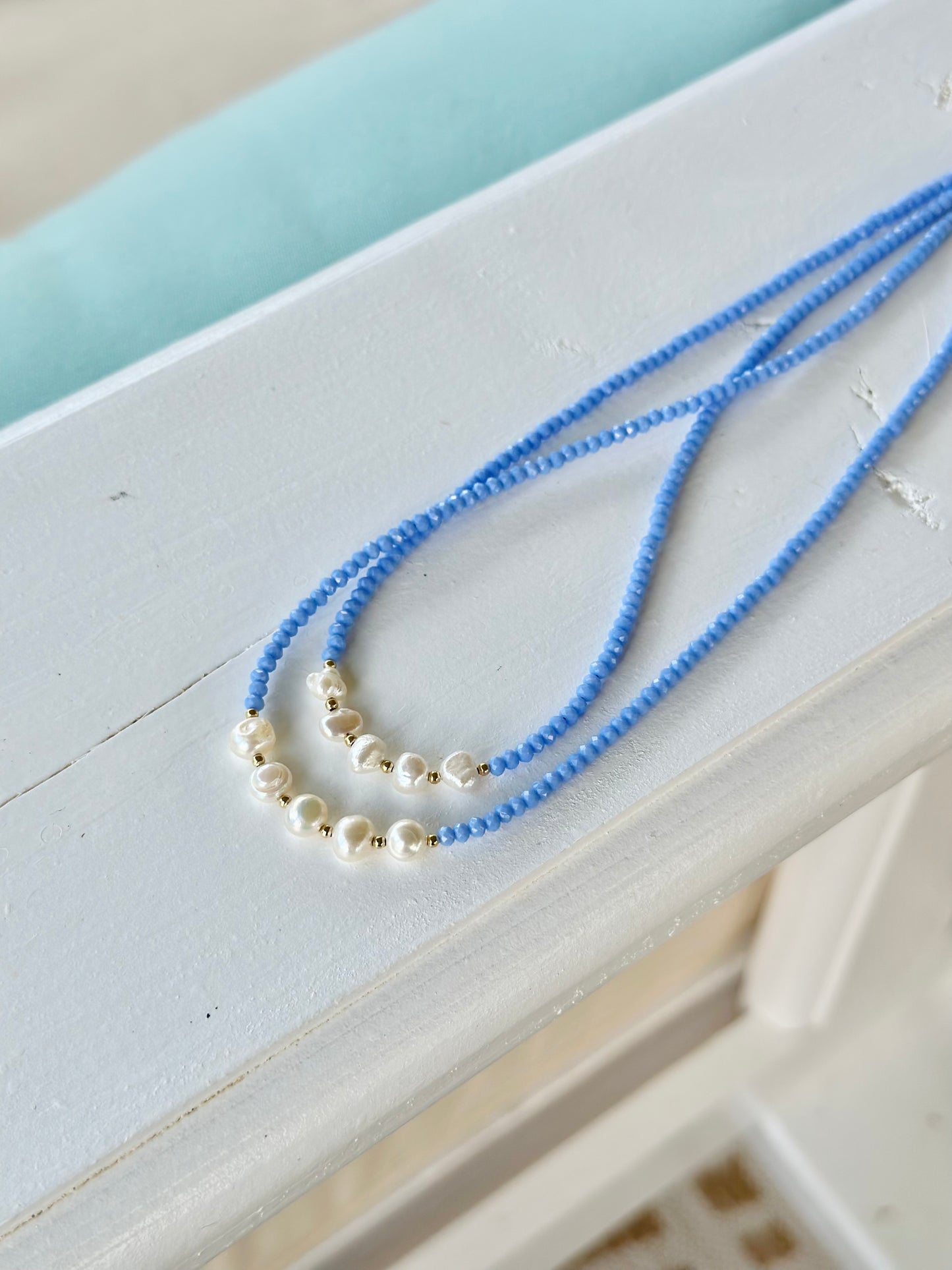 Bailee Blue Beaded Choker